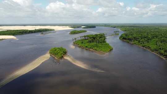 热带雨林河流航拍