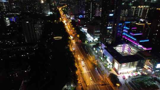 杭州下沙城市美丽的夜景