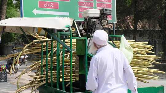 巴基斯坦卖甘蔗汁地拍