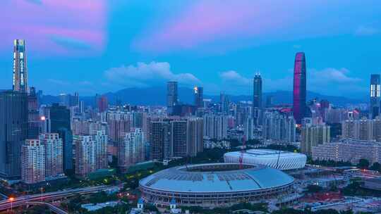 笔架山拍摄深圳福田罗湖夜景延时