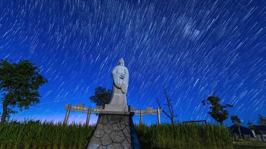 东阳天山村星空星轨延时摄影