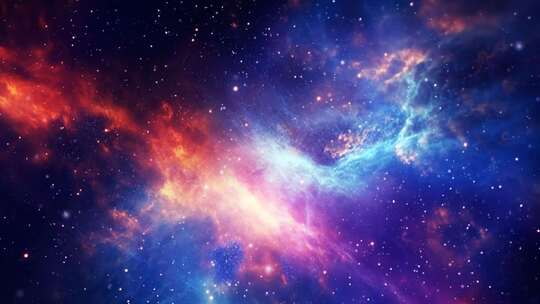 太空宇宙背景中的星云和星系