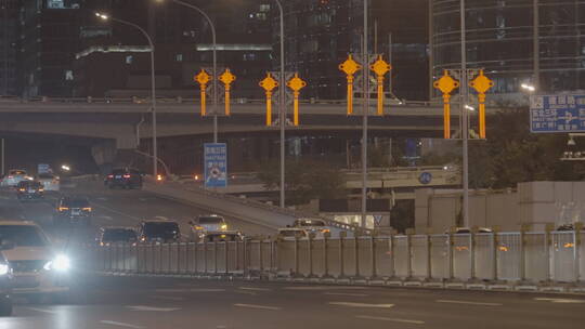 城市热闹街道 城市年味街景