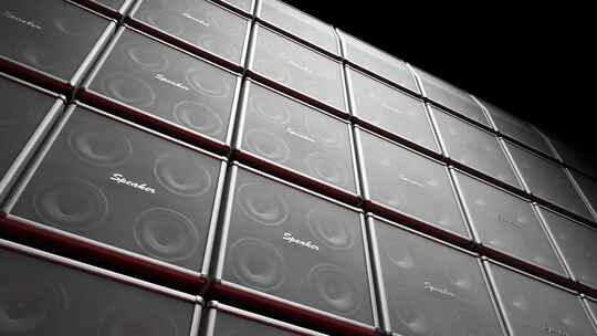 以无尽墙壁图案的形式堆叠在舞台上的播放柜