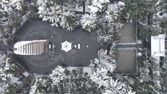 洛阳白马寺齐云塔寺院航拍雪景冬季