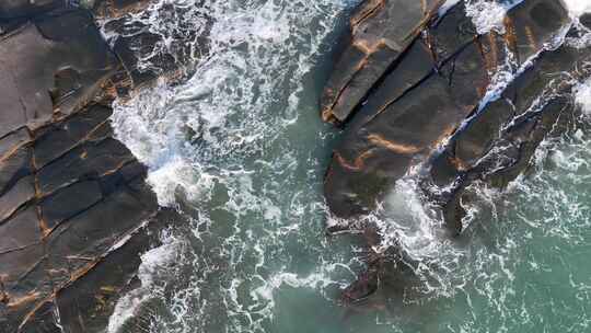 海边海浪慢门航拍宣传片