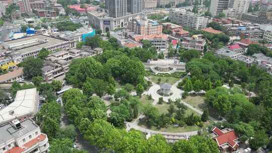 航拍天津中心公园
