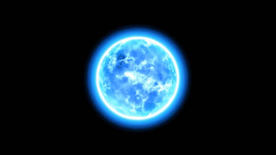 蓝色能量球能量粒子星球