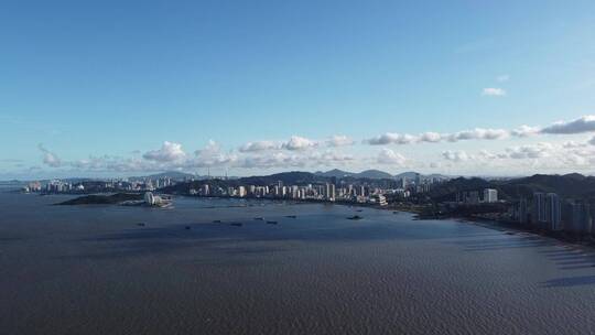 珠海大贝壳剧院城市全景固定后飞