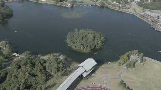 成都 北湖公园 航拍 湖景 湖面