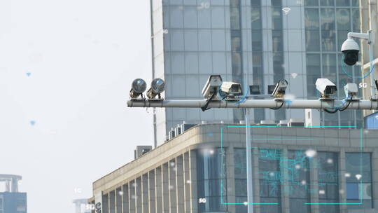科技监控公安电子眼城市道路监控大数据视频素材模板下载