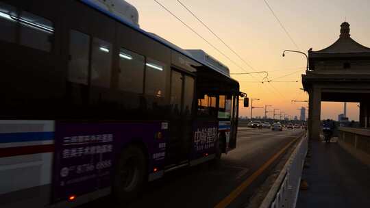 武汉_武汉长江大桥_道路桥梁延时004