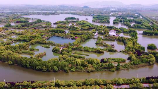 4k航拍苏州太湖湿地公园素材