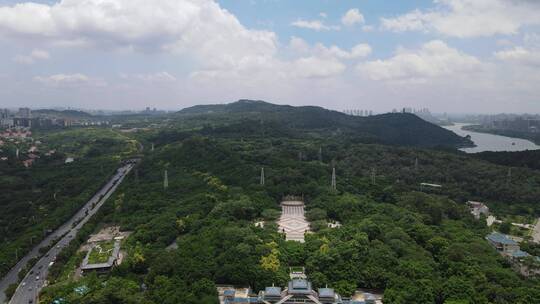 航拍广西南宁城市风光地标建筑