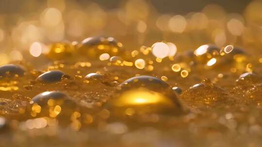 黄金流体金色流体精华唯美质感黄金色