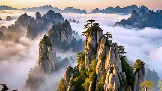 黄山云海风光全景