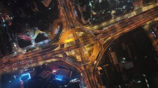 鲁班路立交夜景航拍