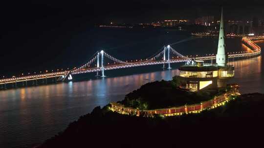 大连星海湾夜景航拍