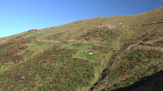 高山草甸林线以上的高地房屋