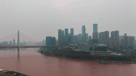 4k延时重庆嘉陵江大剧院