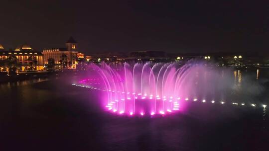 公园1903喷泉夜景航拍