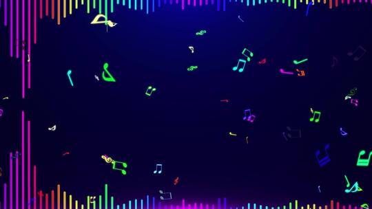 唯美大气音乐可视化音符动画背景AE模板音乐背景视频