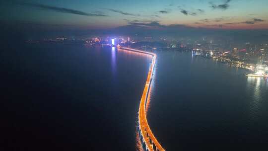 大桥夜景 航拍大桥视频素材模板下载