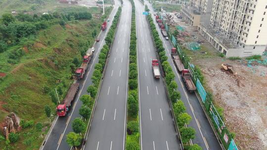 航拍城市交通车辆行驶