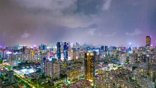 深圳湾城市夜景雷电暴雨延时