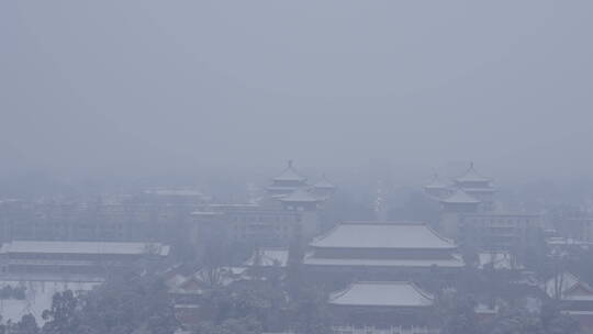 北京雪景 故宫雪景 北京下雪视频素材模板下载