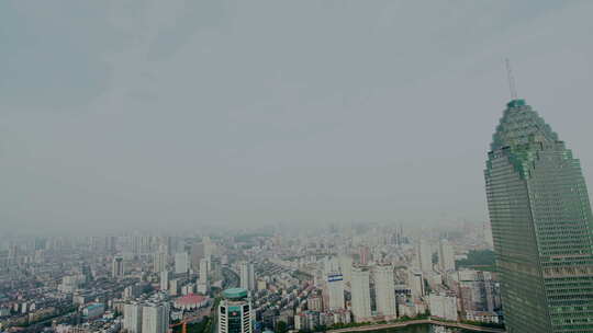 武汉天悦外滩金融中心大楼鸟瞰建筑群 组镜
