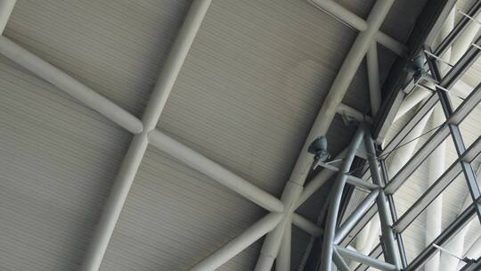 现代建筑设计钢铁结构屋顶顶棚视频素材模板下载