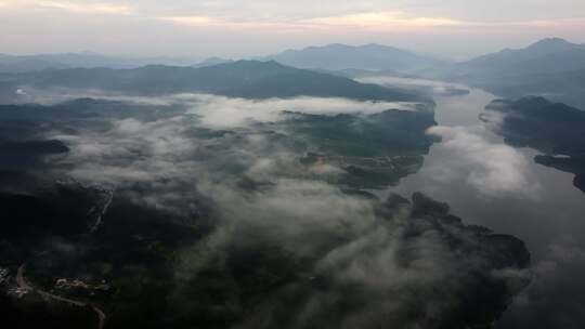 湖北天堂湖水库航拍