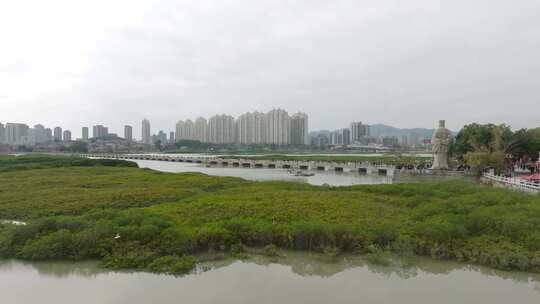 福建泉州洛阳桥万安桥泉州洛江区航拍