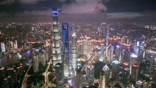 上海夜景 陆家嘴夜景 金融城 城市晚霞