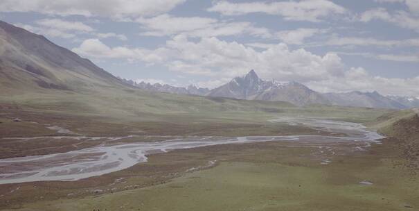 西藏河流山川空镜log素材