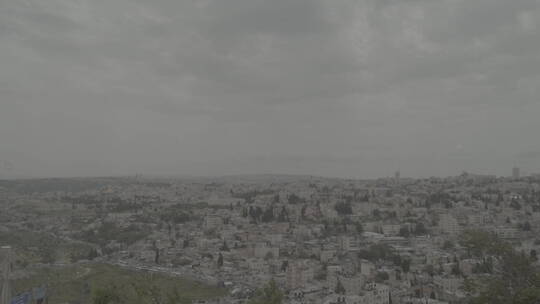 以色列耶路撒冷古城高角度全景