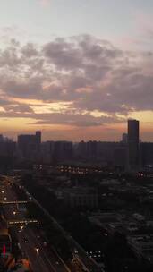 黎明时段的广州城市景观