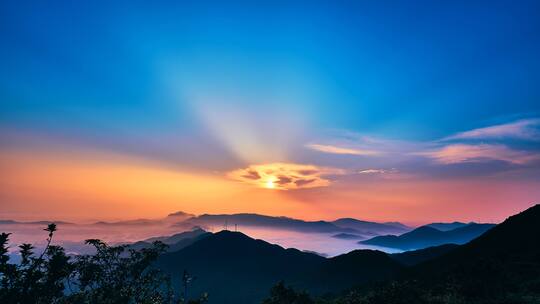 江门台山隆文老村风车山日出延时HDR