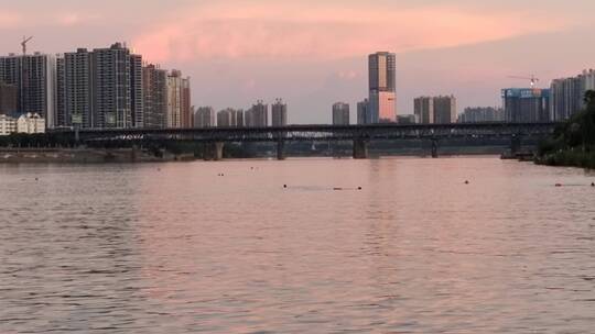 衡阳湘江江景 城市天际线