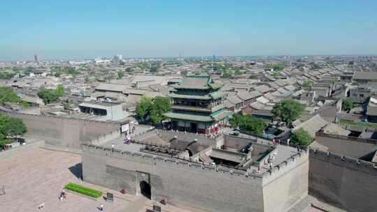 山西晋中平遥古城航拍全景