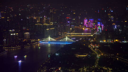 夜游珠江两岸景观视频素材模板下载