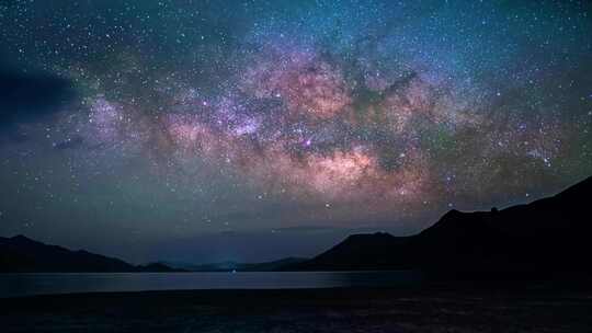西藏羊卓雍措湖银河