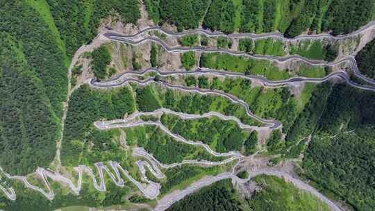 航拍四川独库公路宝康线高山森林风光