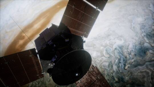 朱诺卫星绕木星运行视频素材模板下载