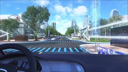 科技城市街道规划发展动画