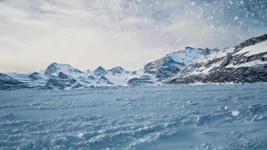 雪飞过冰面户外大自然奇观奇景风光风景美景