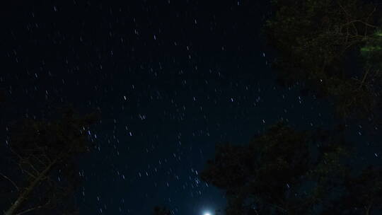 夜空中的流星延时拍摄