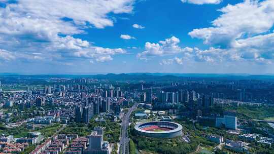 四川泸州城市大景航拍延时