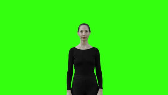女性动作滑动手势：音高放大并用绿屏点击。视频素材模板下载